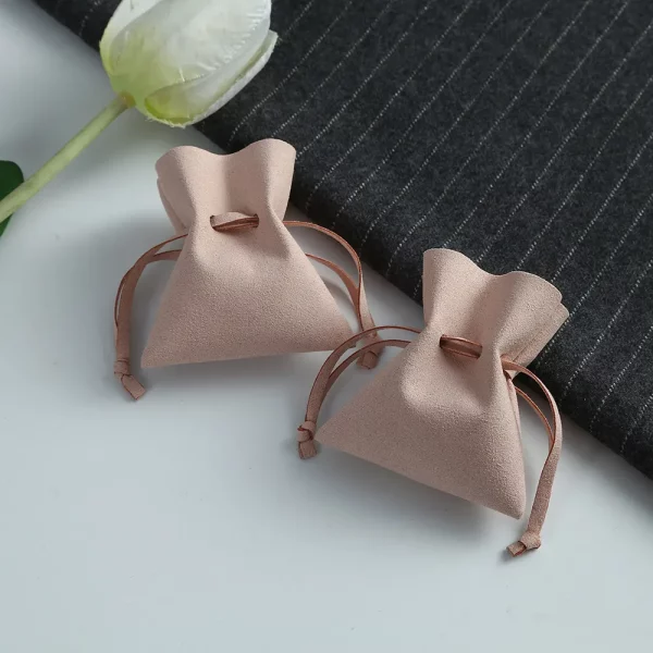 Imitation Nude Pink Leather Pouch Pocket Bag For Jewelry Cosmetics Headphones Custom Wholesale For Business Events Promotion-Softpouches