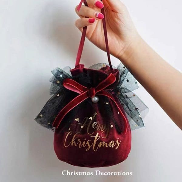 Christmas Velvet Drawstring Pouch Custom Gift Jewelry Bag-Softpouches (1)