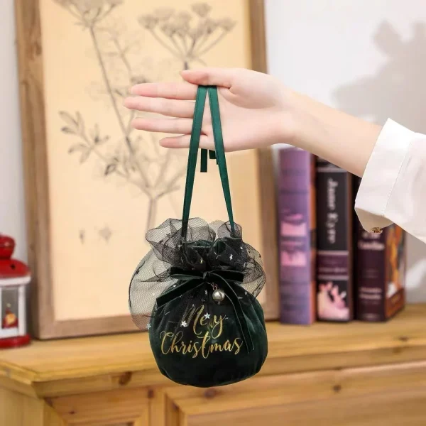 Christmas Velvet Drawstring Pouch Custom Gift Jewelry Bag-Softpouches (1)