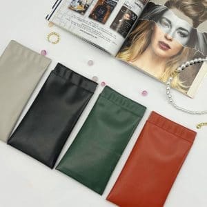 PU Leather Pouch Squeeze Top Leather Glasses Pouch Spring Storage Custom Wholesale For Business Events Promotion-Softpouch (3)